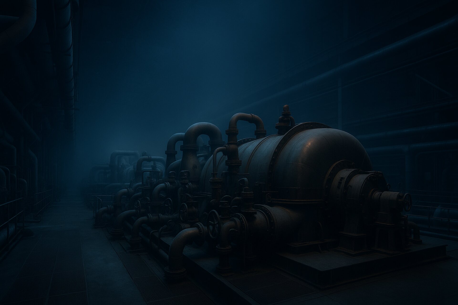 Industrial plant machinery hall