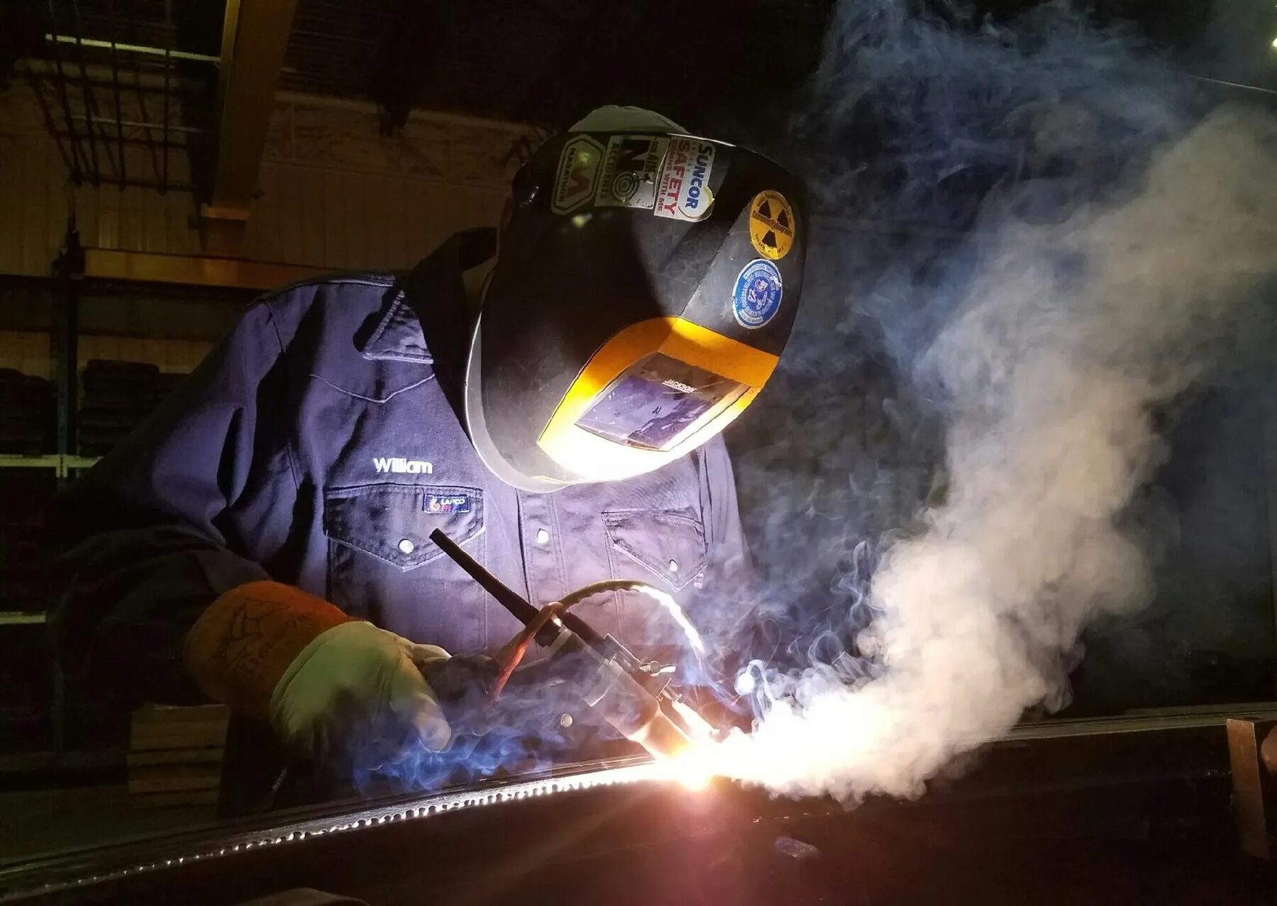 Dupill Group certified welder at work on a critical-facility component